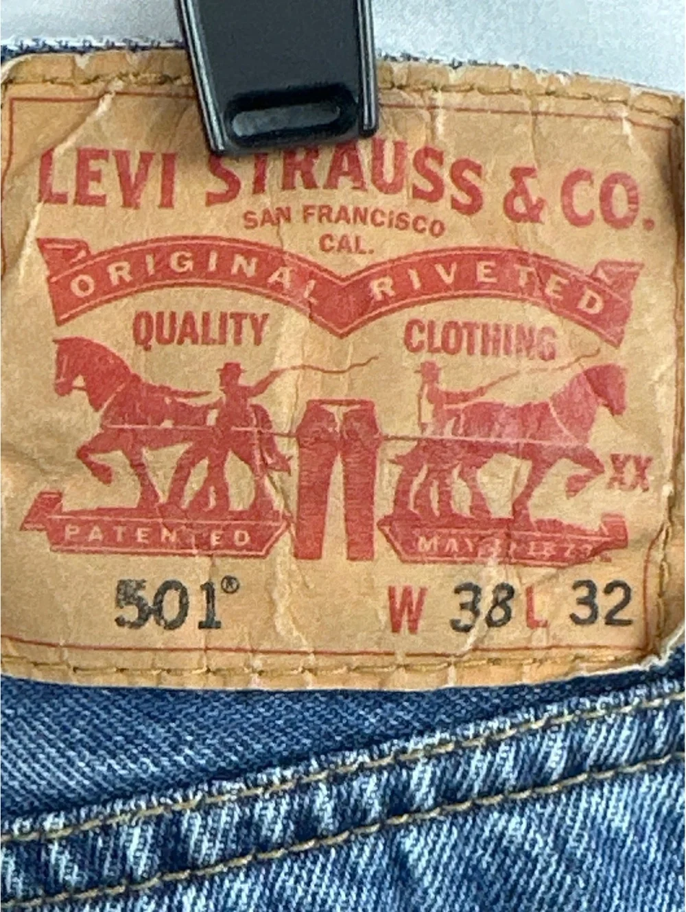 Levi's 501XX Blue Denim Jeans Waist 38 Length 32